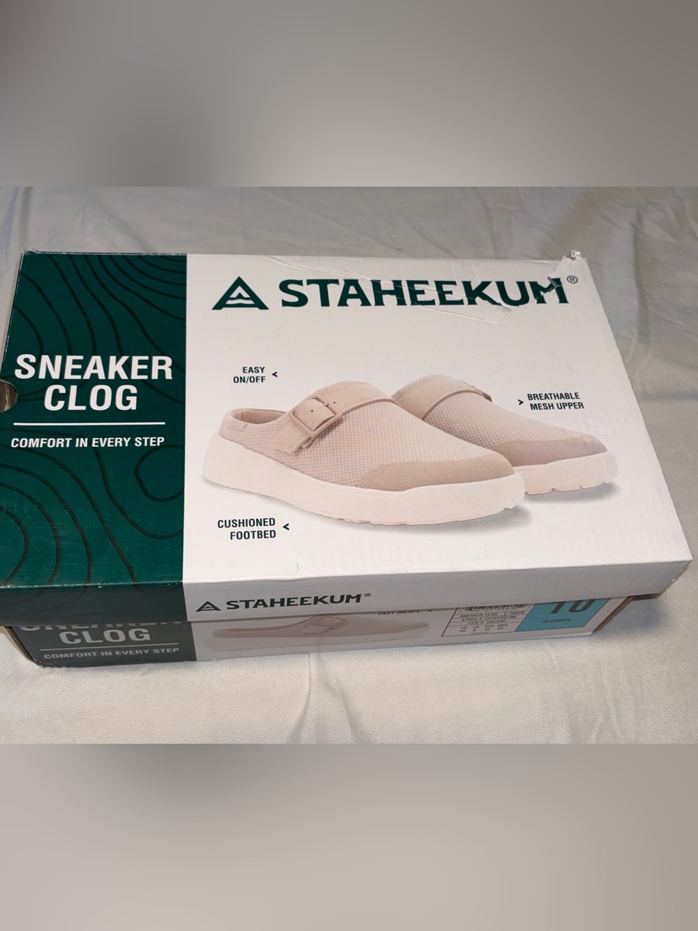 STAHEEKUM Women's Slip-On Sneaker Clog in Light Beige